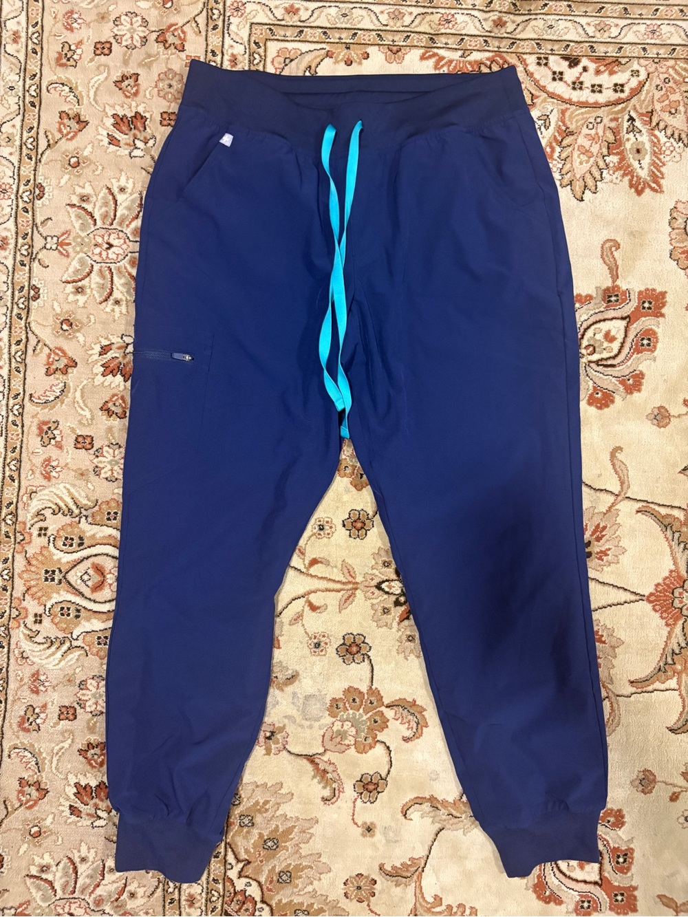 Figs Navy Zamora High Rise Jogger Scrub Pants Medium Petite Women’s